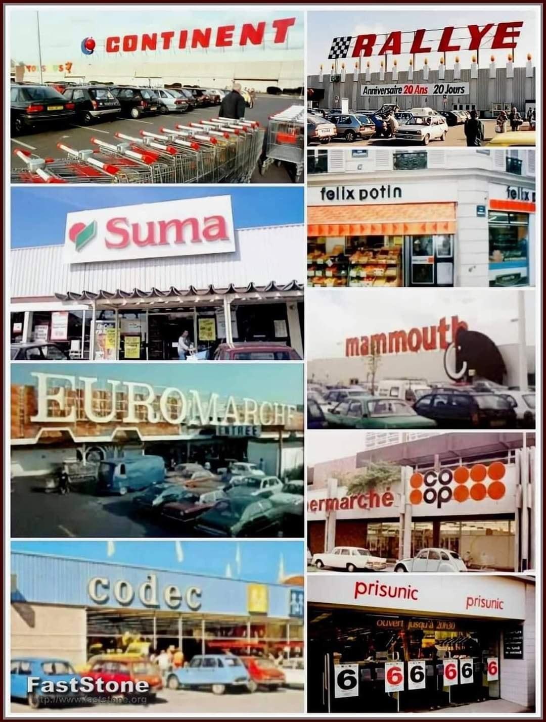 Souvenir de quelques enseignes de supermarchés de l'époque ...